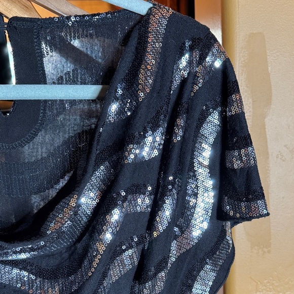 I.N. Studio Black and Silver Sequin Jumpsuit Size Medium - Picture 3 of 11